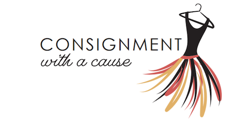 Consignment With a Cause logo (featuring a sketch of a dress)